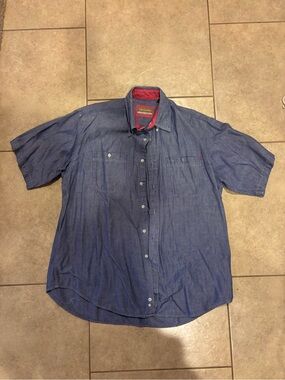 Twickers by Kenneth Gordon  Casual Short-Sleeve Chambray Button-Down Shirt men